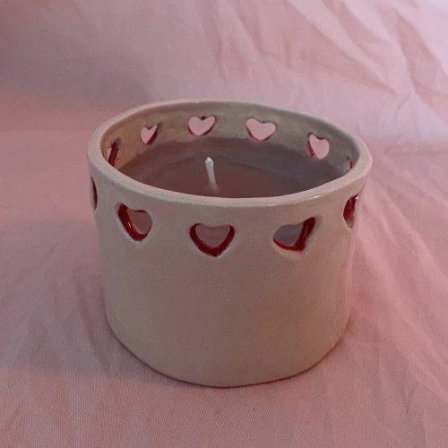 Burning love candle